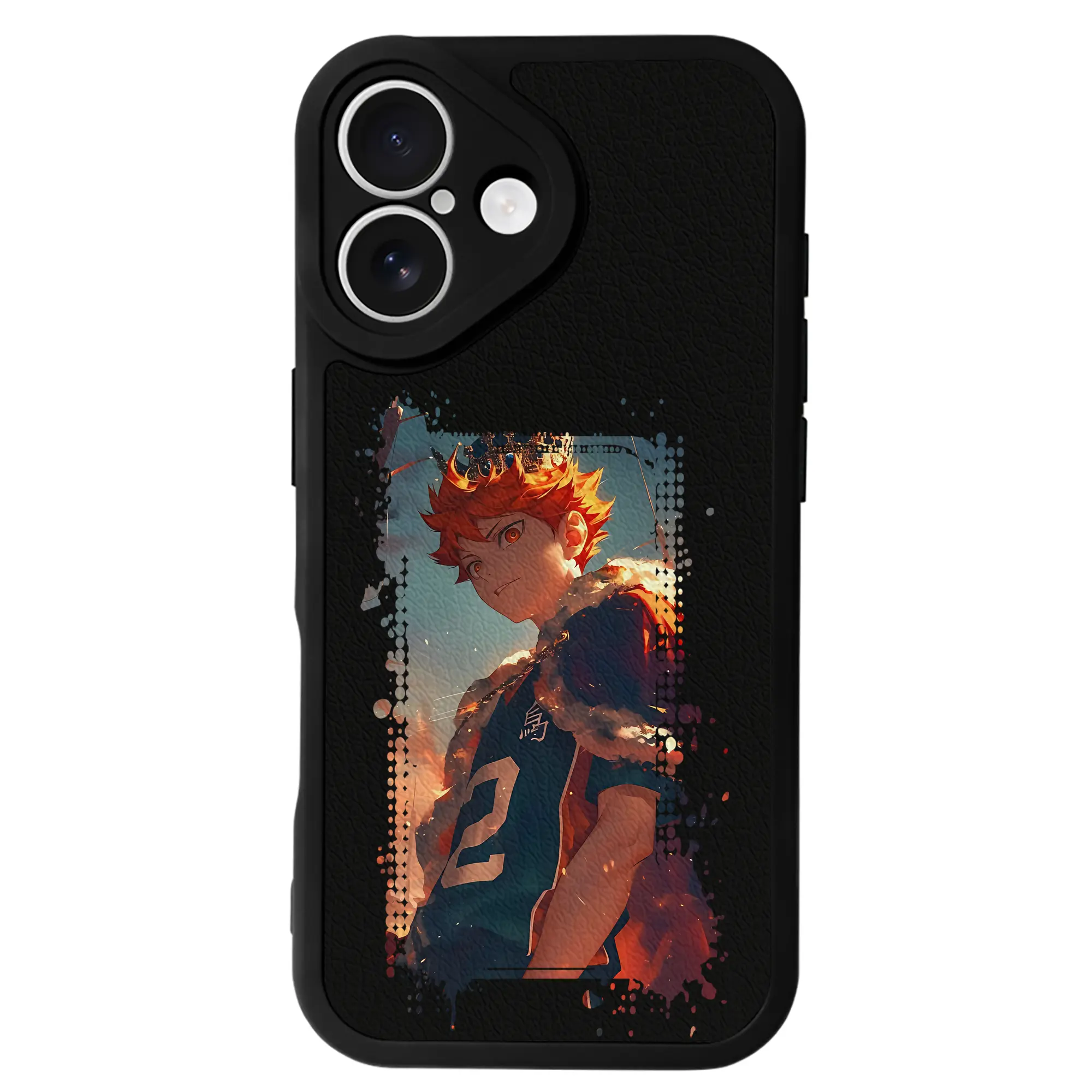 ハイキュー!! グッズ,日向翔陽 - IPhone 16シリーズ対応 ・ シリコンスマホケース ・ レザー調 ・ 高精度フィット ・ 耐衝撃 ・ ワイヤレス充電対応 ・ 精密カット